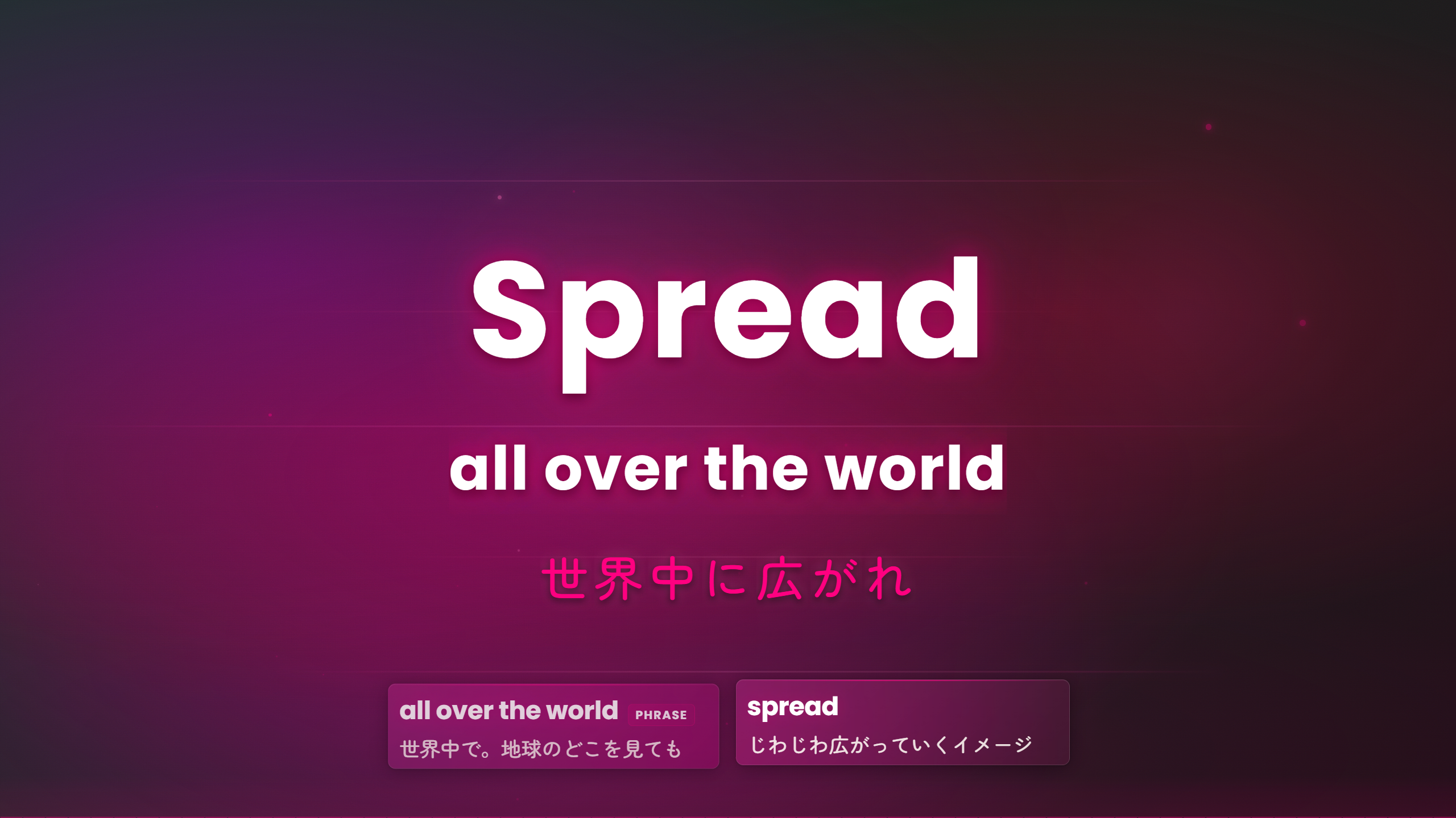 Lyric Video - spread / all over the world と単語カード